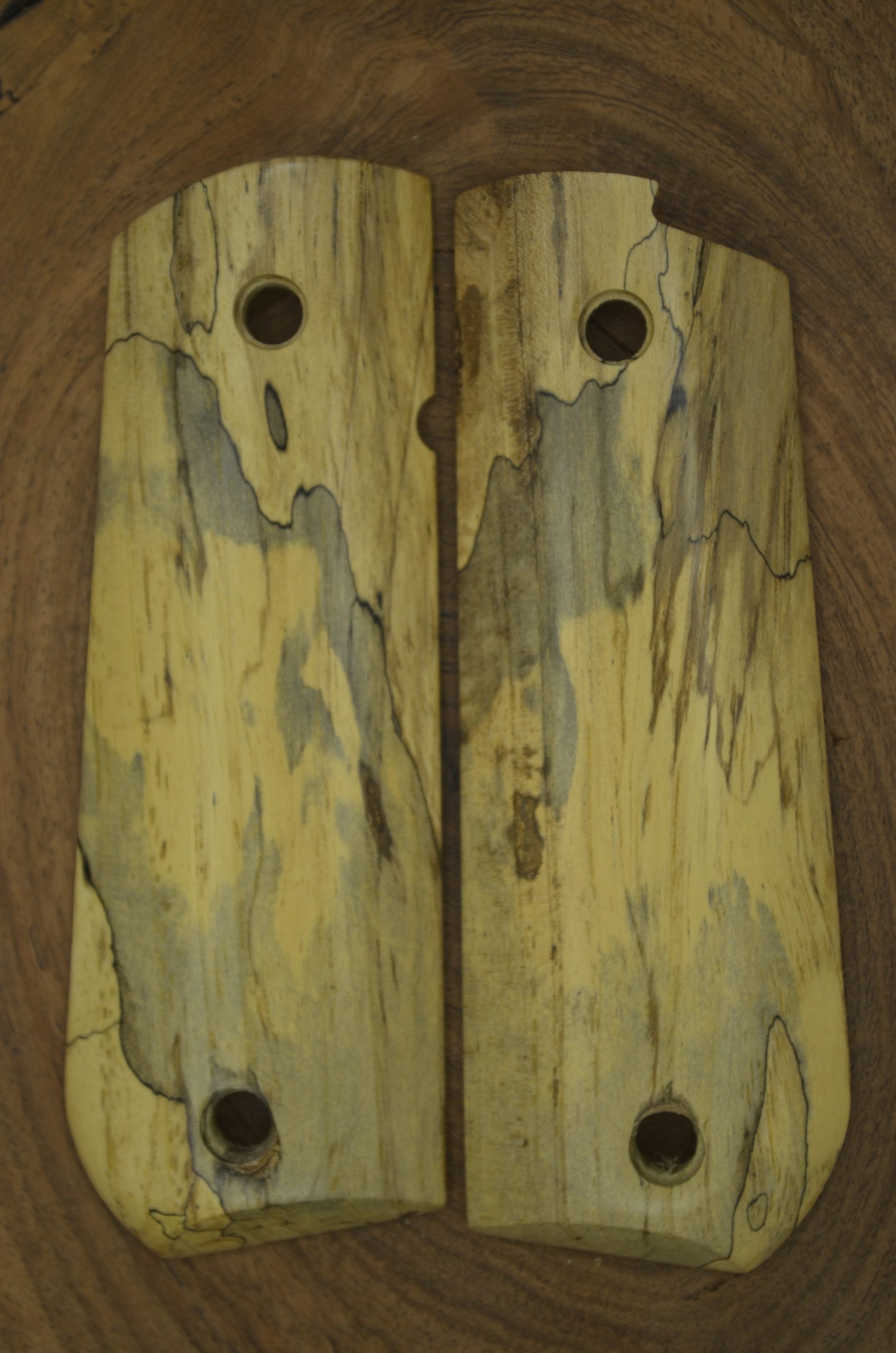 Spalted Texas pecan 1911 round butt
