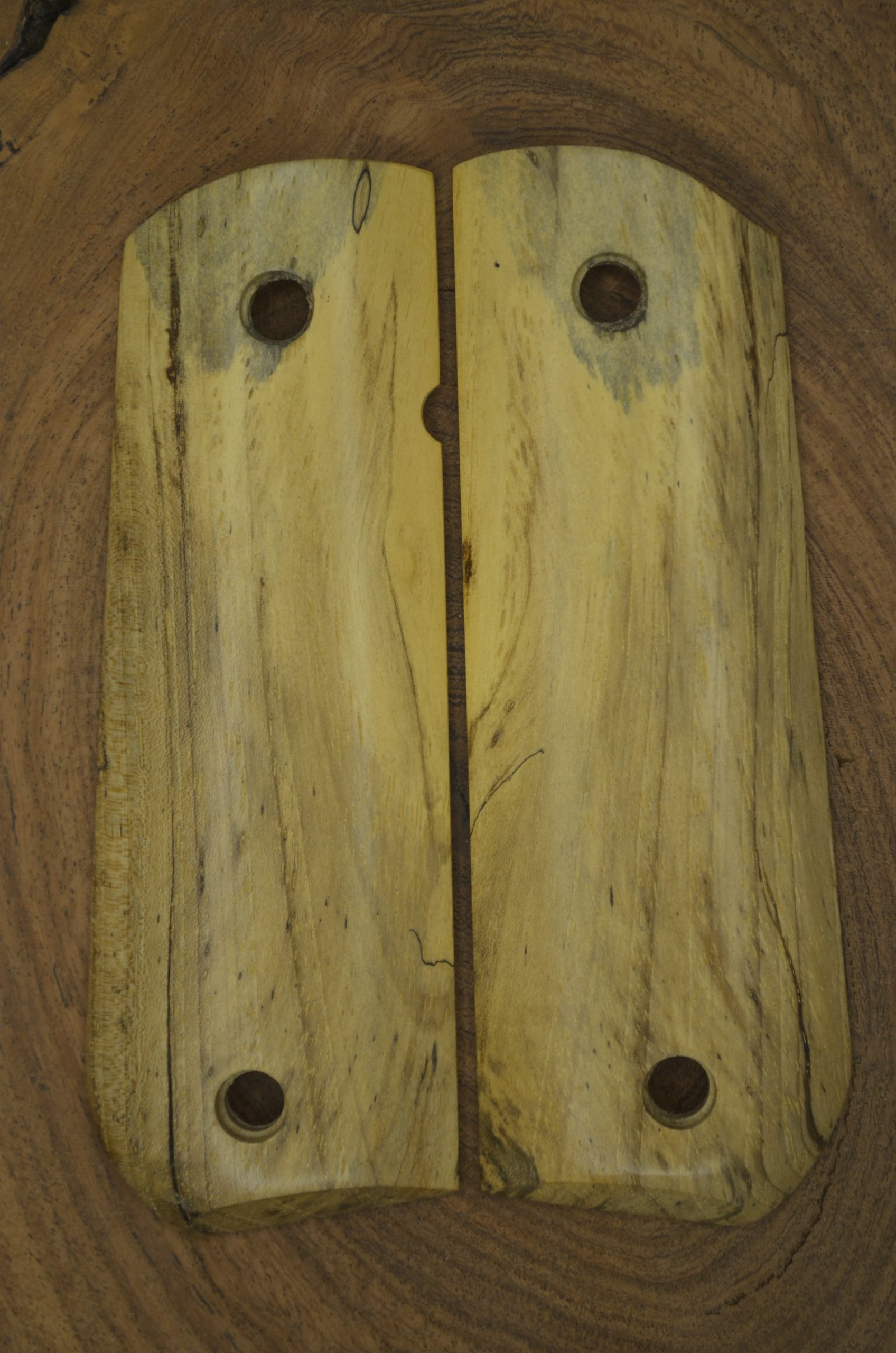 Spalted Texas pecan 1911 round butt