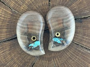 Walnut Bond arms grips with turquoise inlays